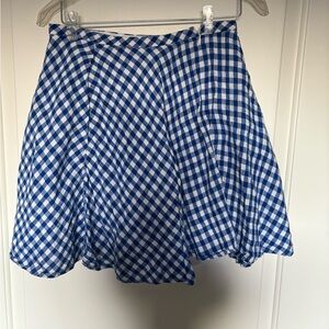 Blue and White Gingham Skater Skirt